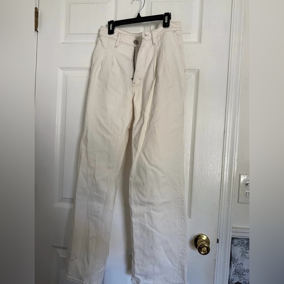 Abercrombie & Fitch High Rise 90s Relaxed Jean Cream Size 26 SHORT - Picture 4 of 6